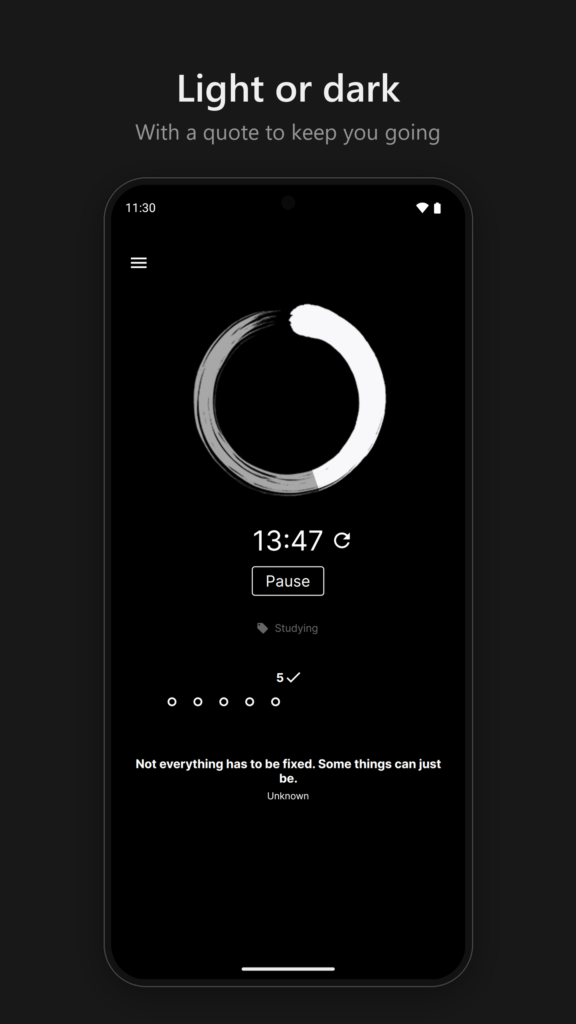 Zen Cycle in the dark theme